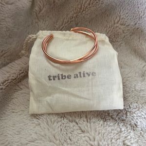 Tribe Alive Rose Gold Criss Cross Cuff - OS